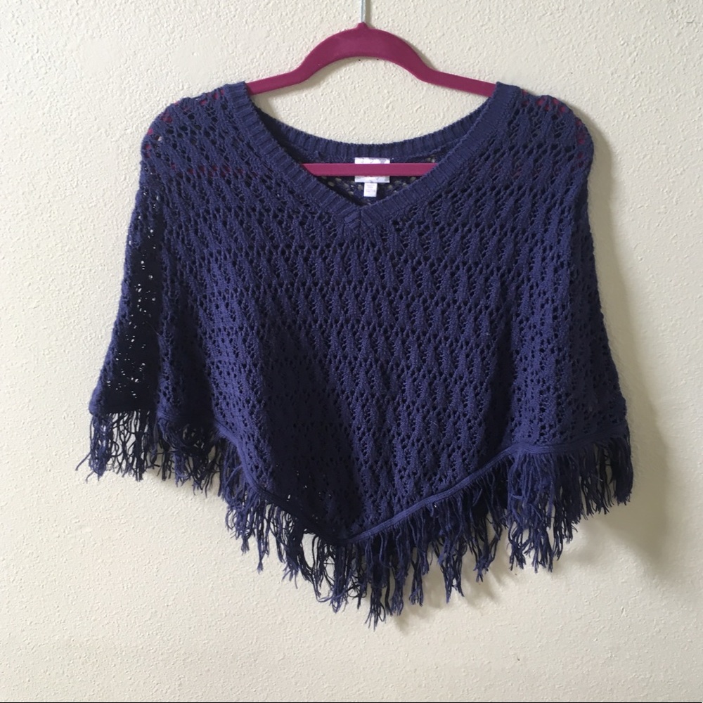 Navy Poncho